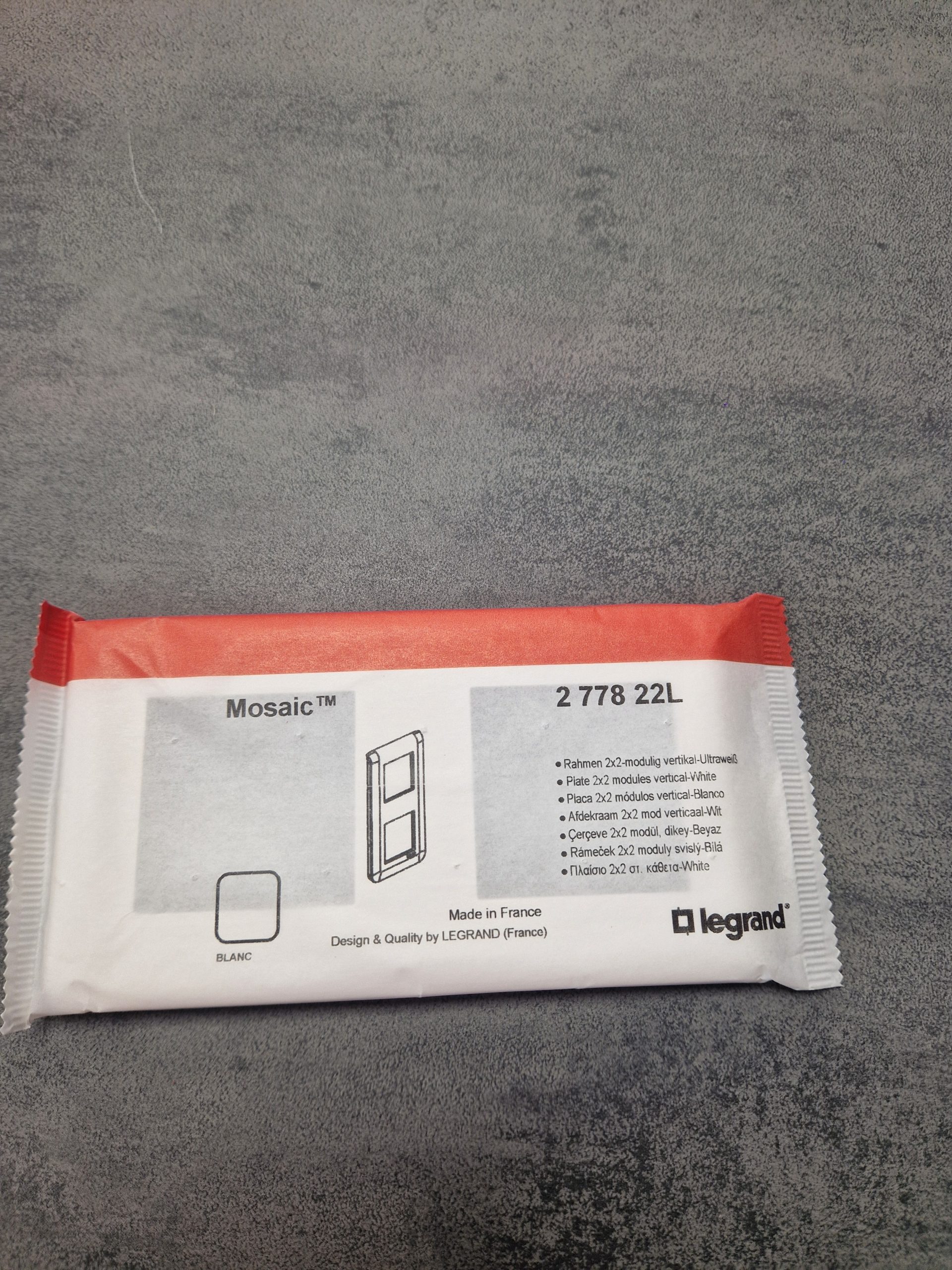 Plaque pour prise et interrupteur legrand mosaic - 2x2 modules vertical - blanc 078822L