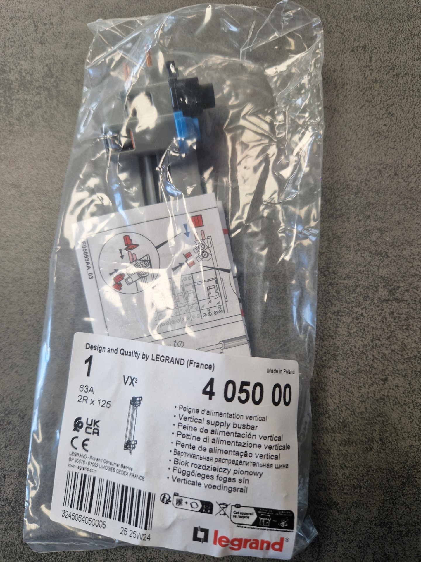 LEGRAND Drivia Peigne vertical 2 rangées entraxe 125mm - 405000