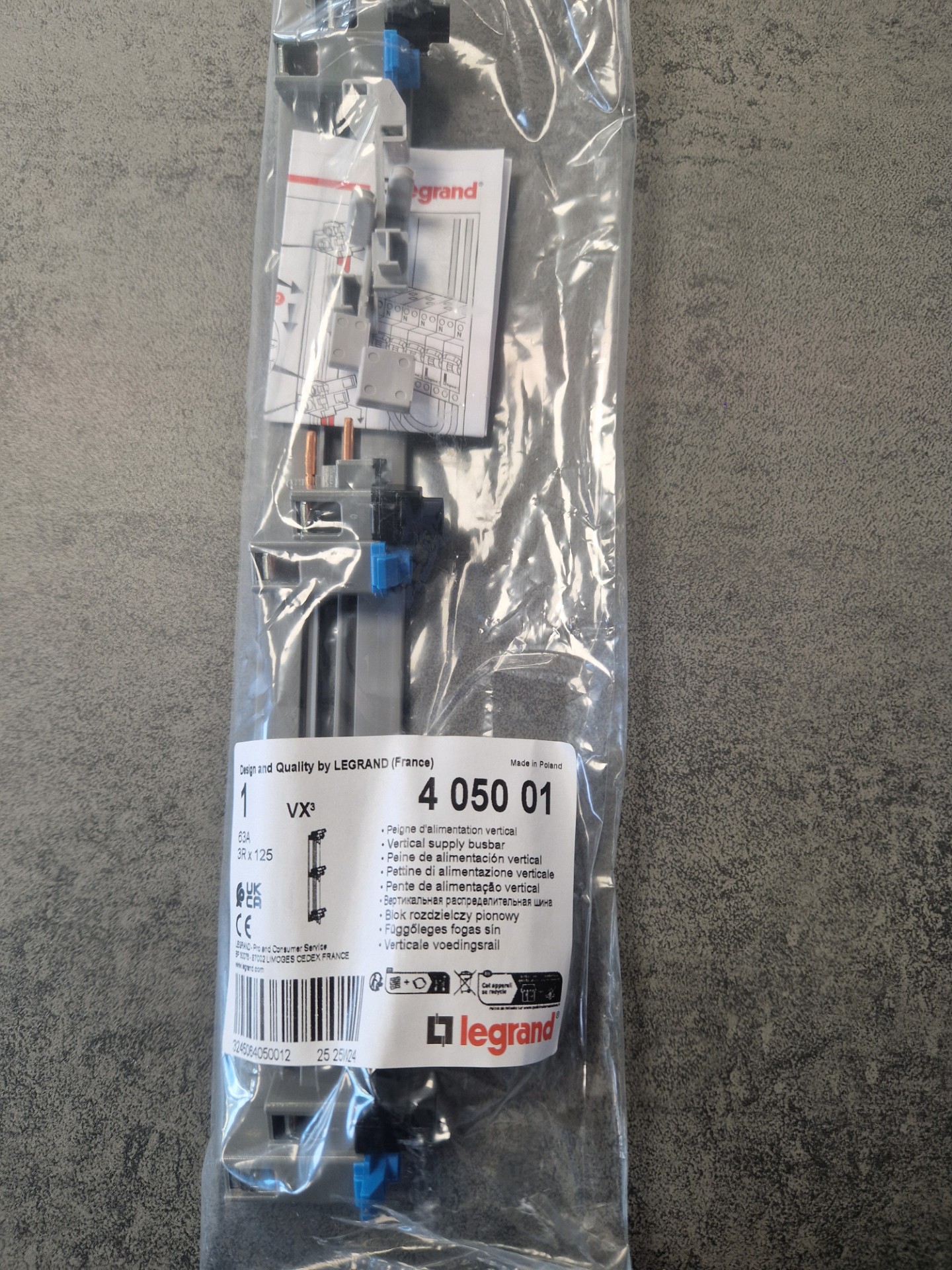 LEGRAND Drivia Peigne vertical 3 rangées entraxe 125mm - 405001