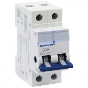 30009 EUR'OHM Interrupteur sectionneur 2P 63A AC22A à coupure pleinement visible