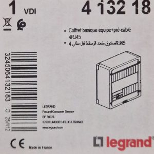 LEGRAND 413218 - Coffret Multimédia, équipé et précâblé, 4 prises RJ45