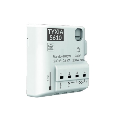 Delta Dore - Récepteur radio 1 voie pour commande Marche/Arrêt d'éclairage Tyxia 5610 - Réf : 6351400