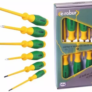 robur Coffret 6 tournevis isolés 1000 V bi-matière (412100)