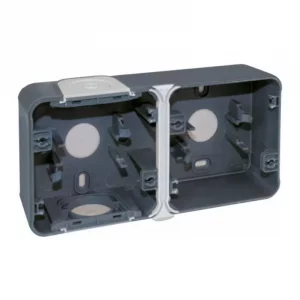 Boîte à entrées directes Oxxo Eur'Ohm - Pour montage en saillie - 2 postes - Horizontal - Gris - IP55 Réf 60861