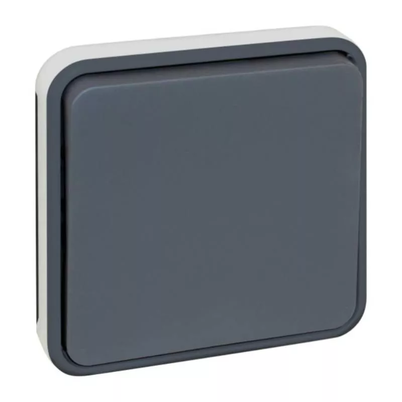 Bouton poussoir Oxxo - Eur'Ohm - 1 poste - 10A - Gris Réf 60883