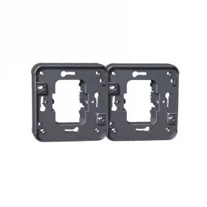 Cadre support double Oxxo Eur'Ohm - Encastré - Horizontal - Gris Réf 60864