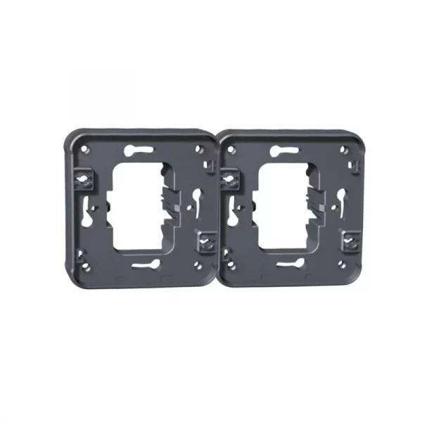 Cadre support double Oxxo Eur'Ohm - Encastré - Horizontal - Gris Réf 60864