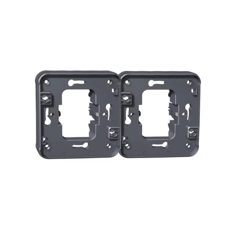 Cadre support double Oxxo Eur'Ohm - Encastré - Horizontal - Gris Réf 60864