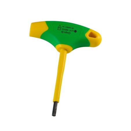 AGI Robur - Clé en T 6 pans mâle 4mm bimatière isolé 1000V pour bornes de disjoncteurs - 431096