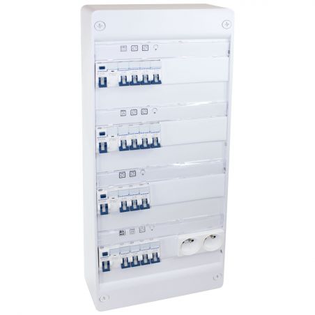 19441 EUR'OHM coffret RX 13m 4 rangées monté-cablé evolutif T4/T5