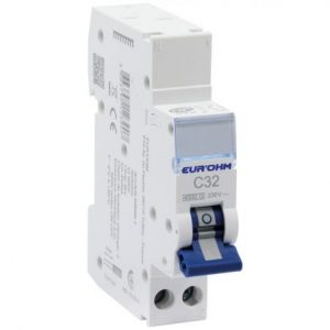 20322 EUR'OHM Disjoncteur 1P+N 32A courbe C connexion automatique 4,5kA NF