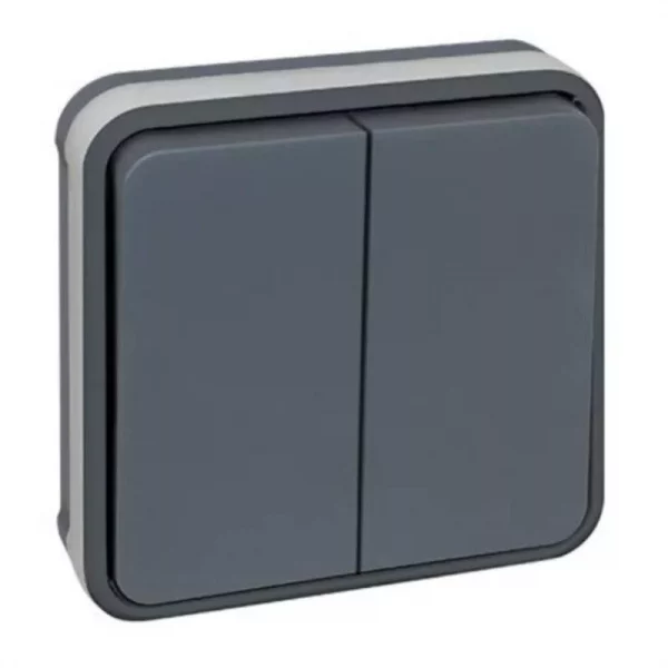 Double Va-et-vient Oxxo - 1 poste - 10A - Gris Réf 60882