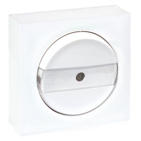 60907 EUR'OHM DUNE Bouton poussoir porte-étiquette lumineux blanc