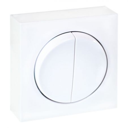 60916 EUR'OHM DUNE Interrupteur va et vient + poussoir blanc