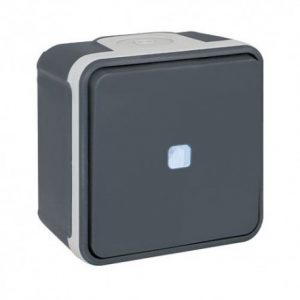 Eur'ohm Oxxo - Interrupteur va et vient lumineux étanche complet anthracite IP55 - Réf : 60801