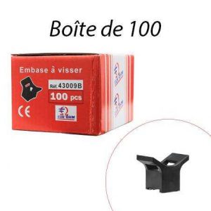 Embase à visser pour coliers noire 9mm - 100 pièces - Eurohm 43009