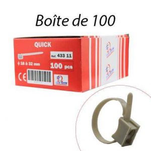 Collier avec Embase pour Tube 16 à 32mm 100pcs - EUROHM 43311