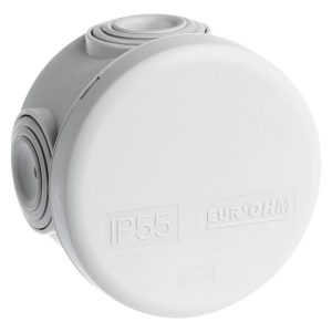 Boîte de dérivation Ø60x40 Eur’Ohm Sum'ohm étanche 4 embouts avec couvercle enclipsable Gris IP55