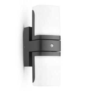 Miidex Lighting - Applique Murale Orientable LED Noir 12,5W 3000K + Détecteur IR - Réf : 100950