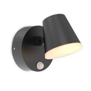Miidex Lighting - Applique Murale Orientable LED Noir + Détecteur IR 12,5W 3000K - Réf : 100935