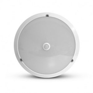 Miidex Lighting - LED Hublot + Détecteur IR Ø297 18W 1600LM 3000K IP65 Blanc - Réf : 77900