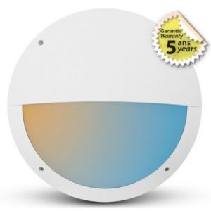 Miidex Lighting - LED Hublot Ø300mm Asymétrique Blanc - 20W - CCT - IP65 - Garantie 5 ans - Réf : 100892