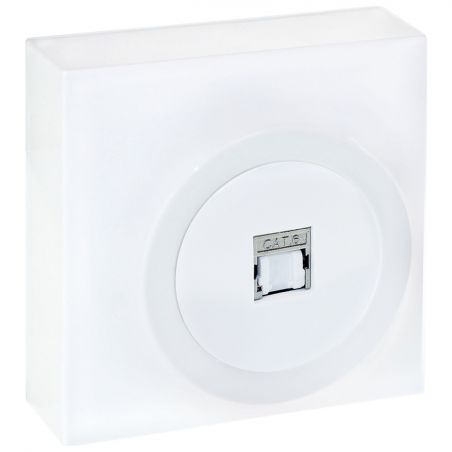 60971 EUR'OHM DUNE Prise RJ45 blindée Cat.6 FTP (Grade1 TV) blanc