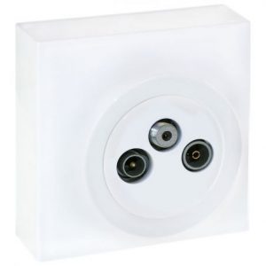 60966 EUR'OHM DUNE Prise TV/FM/SAT blanc
