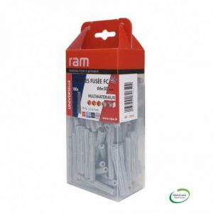 RAM 70650 - Cheville Fusee Multi-Materiaux sans vis 6x50mm - Boite de 100 pcs