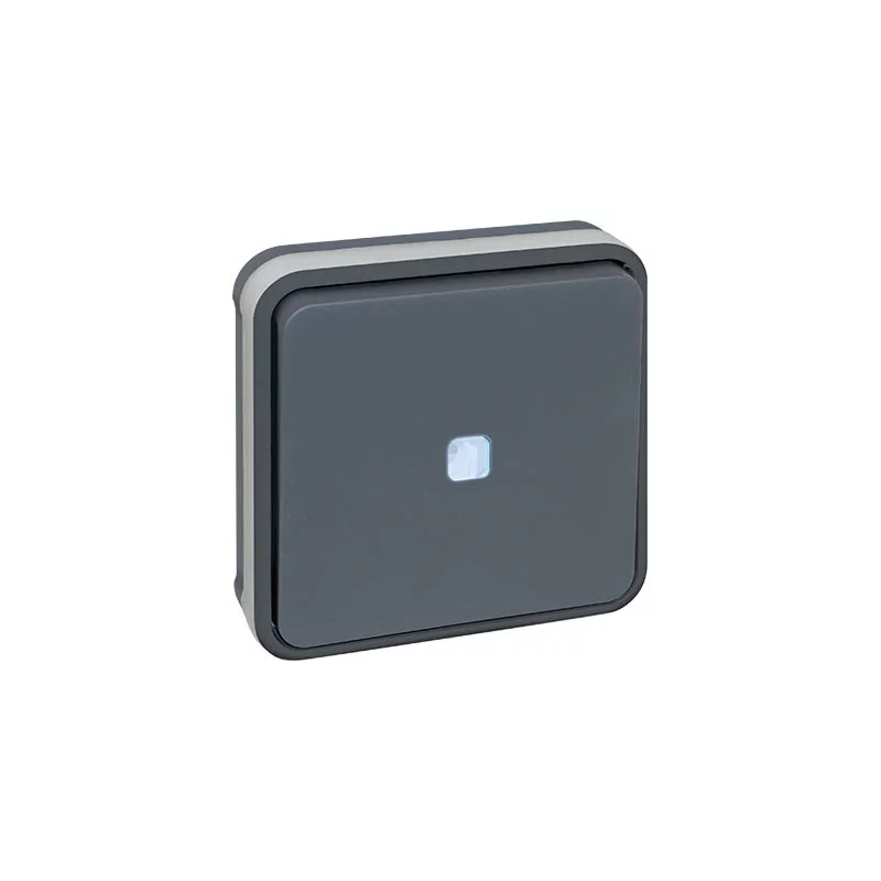 Bouton poussoir lumineux Oxxo - Eur'Ohm - 1 poste - 10A - Gris Réf 60884