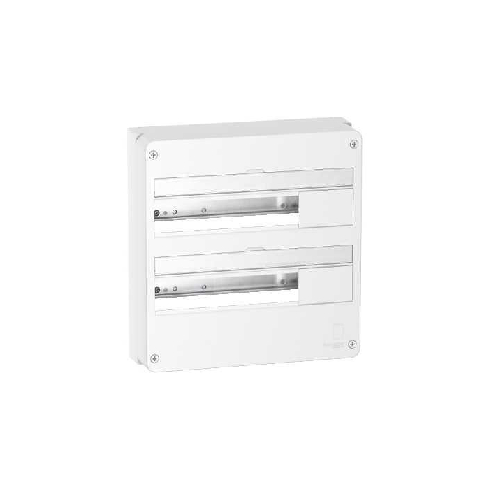 Tableau électrique en saillie Schneider Resi9 2 rangées 18 modules blanc RAL 9003 R9H18402