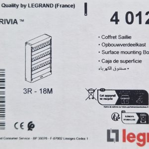 Tableau électrique Legrand Drivia 3 rangées 18 modules IP30 IK05 blanc RAL 9003 401223