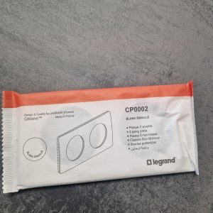 plaque de finition céliane 2 postes - blanc emaillé CP0002