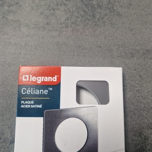 plaque de finition céliane 1 poste - acier satiné CP1801