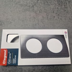 plaque de finition céliane 2 postes - acier satiné CP1802