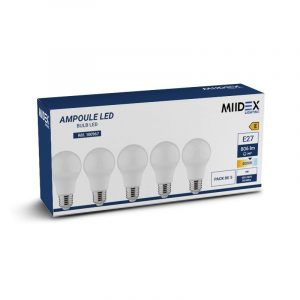 Ampoule LED E27 Bulb 7W 4000K 180° - Pack de 5 100967